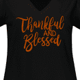 thumbnail image 4 of Inktastic Thankful and Blessed Women's Plus Size V-Neck T-Shirt, 4 of 5