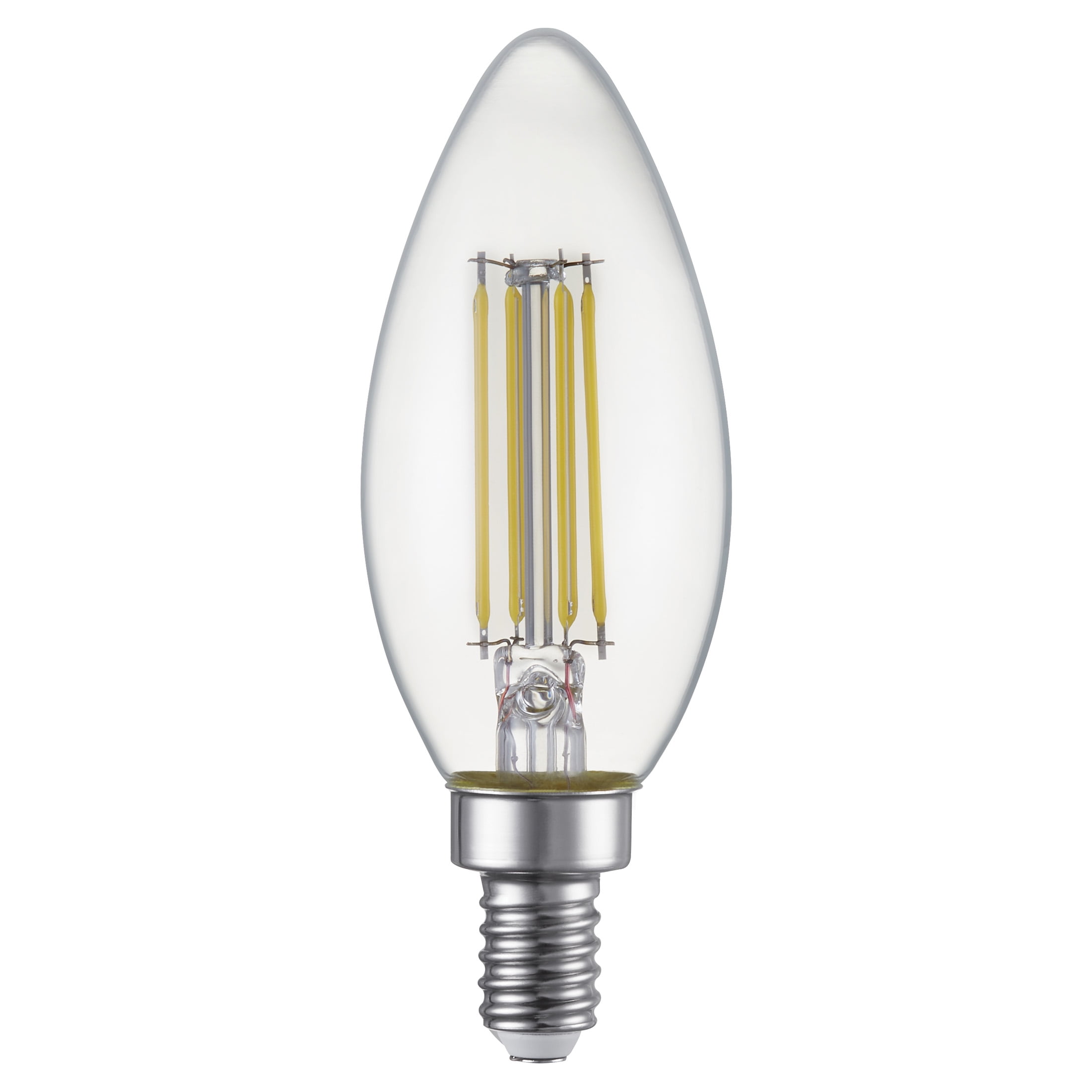 Great Value LED Light Bulb, 4W (40W Equivalent) B10 Deco Lamp E12 Candelabra Base, Dimmable, Daylight, 12-Pack
