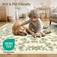 thumbnail image 4 of ODIKA 3'x5' Washable Throw Rug Stain Resistant, Low Profile, Non-Slip Entry Boho Vine Border Sprig Botanical Trailing Sprigs Welcome Door Flowing for Entryway, Kitchen, Mudroom, 4 of 7