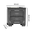 thumbnail image 5 of Contemporary Wooden Nightstand with 2 drawers and LED Lighting, Gray- Saltoro Sherpi, 5 of 5