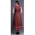 thumbnail image 4 of Bimba Kurtis Indiennes Damassées Rouge Brique pour Femmes, Anarkali Prête à Porter Unie, Robe Imprimée Kurti Indienne Très Grande, 4 of 6