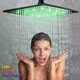 thumbnail image 5 of Black Shower Faucet Set 12" Rainfall Head Combo Kit Tub Filler with Mixer Valve, 5 of 20