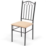 Costway 5 PC Dining Set Wood Metal Table 30'' and 4 Chairs Kitchen Breakfast Furniture New