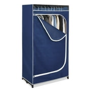Whitmor 36-inch Clothes Closet - Freestanding Garment Organizer with Sturdy Blue Fabric Cover