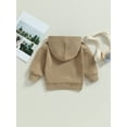thumbnail image 4 of Canrulo Toddler Baby Boys Girls Hoodies Long Sleeve Pocket Hooded Sweatshirt Pullover Fall Winter Casual Tops Khaki 18-24 Months, 4 of 8
