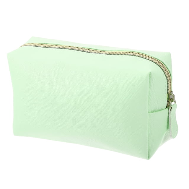 Bolsa de Maquillaje Unique Bargains Cuero PU Verde Tamaño M