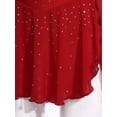 thumbnail image 6 of Hansber Girl's Lyrical Dance Dress Figure Ice Skating Asymmetrical Skirt Leotard Ballet Contemporary Dancewear Burgundy 14, 6 of 7