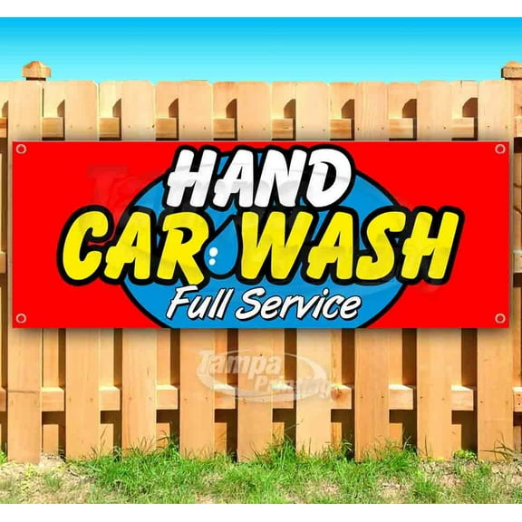 Hand Car Wash Full Service 13 oz Vinyl Banner With Metal Grommets