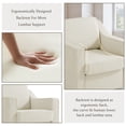 thumbnail image 6 of High Back Swivel Accent Chair for Living Room, Modern Upholstered Barrel Arm Chair with Plump Back Pillow, Comfy Club Sofa Reading Chair for Adults (Chenille Beige, Set of 2), 6 of 6