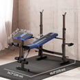 thumbnail image 3 of Soozier Adjustable Weight Bench with Leg Extension, Home Gym Bench, Blue, 3 of 10
