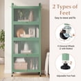 thumbnail image 6 of Giantex 5-Tier Kitchen Storage Cabinet, Mobile Microwave Stand, Bread Rack Coffee Stand, Bakers Rack w/Flip Door Cabinets, Green, 6 of 8