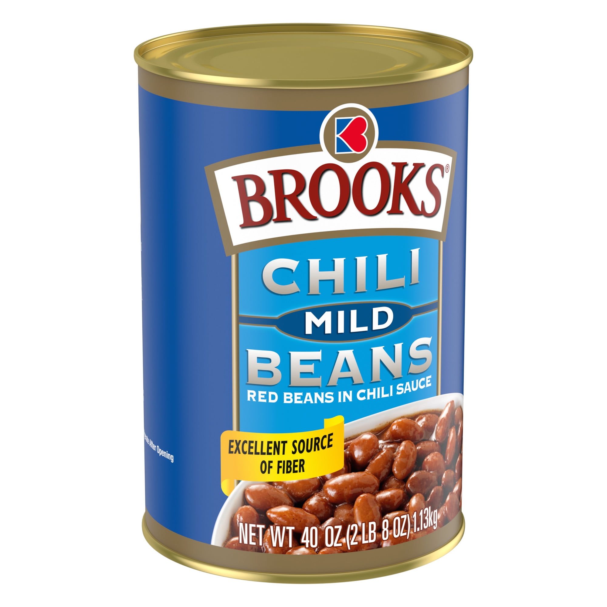Brooks Chili Beans, Canned Red Beans in Chili Sauce, Mild Flavor, 40 oz.