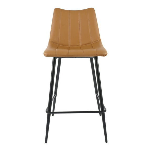Moe's Home Collection Alibi Counter Stool Tan - Set Of Two Vegan Leather