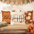thumbnail image 2 of 4PCS Vintage Fall Pillow Covers 18x18" Autumn Pumpkin Design for Thanksgiving & Christmas Home Décor, 2 of 6