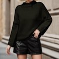 thumbnail image 3 of Vedolay Cropped Sweaters for Women 2023 Pullover Sweaters Long Sleeve Knit Lightweight Crew Neck Fall Tops,Green M, 3 of 4