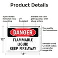 thumbnail image 2 of (2 Pack) Flammable Liquid Keep Fire Away OSHA Danger Sign 18 Inch X 12 Inch Indoor / Outdoor Rust-Free Aluminum Metal Signs for Workplace, Workshop, and Construction Site, Made in the, 2 of 8