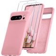 thumbnail image 1 of KOMI for Google Pixel 8 Pro Case, Silicone Phone Case with 2 Screen Protector, Soft Anti-Scratch Microfiber Lining, Full Body Shockproof Slim Cover Support Wireless Charging, Rose Pink, 1 of 5