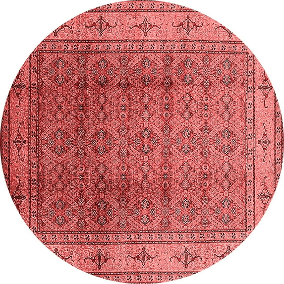 Ahgly Company Indoor Round Oriental Red Industrial Area Rugs, 7' Round