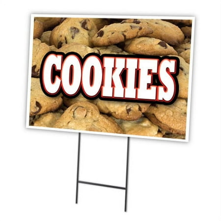 COOKIES 18"x24" Yard Sign & Stake | Advertise Your Business | Stake Included Double Sided Image | Made in The USA