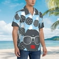 thumbnail image 3 of Kll Men'S Hawaiian Shirt Short Sleeve Button Down Beach Shirts-Black Head Woman With Pineapple Hair, 3 of 7