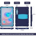 thumbnail image 3 of XYX Case for Samsung Galaxy Tab S6 10.5 inch (SM-T860/SM-T865), Dual Layer Slim Heavy Shockproof Rugged Protective Cover Case with Kickstand (Navy Blue), 3 of 7