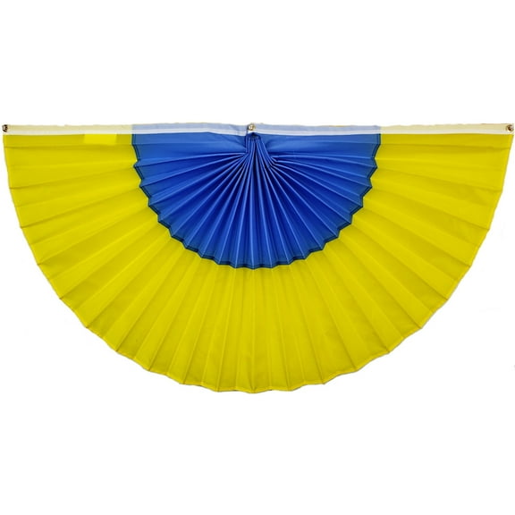 Ukraine Nylon Flag Bunting - Blue/Gold - 24" x 48"