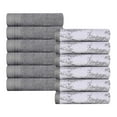 thumbnail image 2 of Superior Cotton Solid and Marble Face Towel Set of 12, Grey, 2 of 7