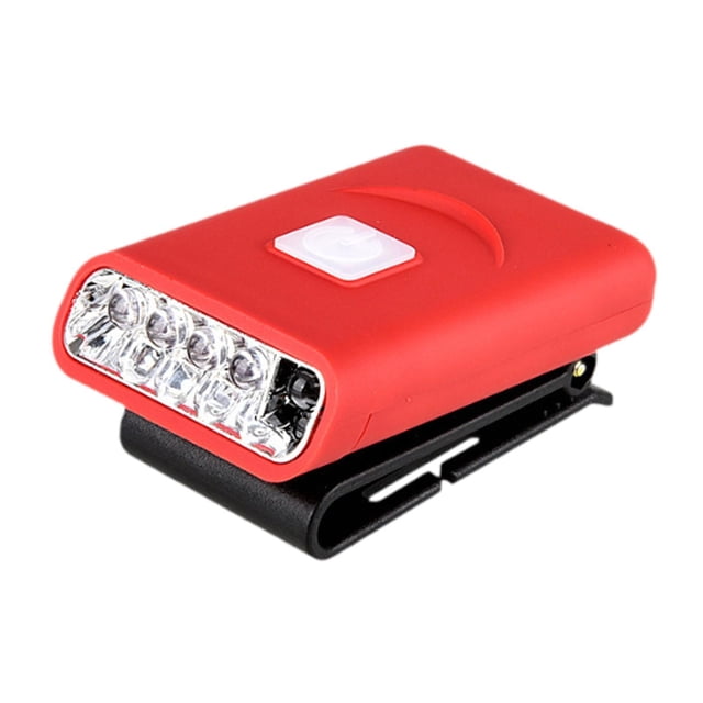 Clip en sombrero luz pesca faro linterna ligero USB gorra lámpara Rojo Colamx