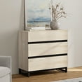 thumbnail image 2 of WAMPAT Dresser for Bedroom, Closet Organizers and Storage with 3 Drawers, Chest of Drawers with Metal Base, Modern Wood Dresser for Living Room, Hallway, Entryway, Light Oak, 2 of 7
