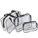 thumbnail image 2 of 3 unidades de neceser de PVC transparente, impermeable, para viaje y almacenamiento, tamaño pequeño, mediano y grande, 2 of 8