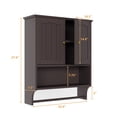 thumbnail image 3 of Semiocthome Bathroom Medicine Cabinet Storage Wall Mounted with Towel Bar and 2 Door in Brown, 3 of 8