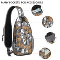 thumbnail image 2 of Sling Backpack,Halloween Ghost Pumpkin Pattern Crossbody Bag with Water Bottle Holder,Waterproof Sling Bag for Men/Women with Chest Phone Holder for Hiking,Travel, 2 of 6