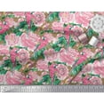 thumbnail image 3 of Soimoi Poly Georgette Fabric Leaves,Rose & Parrot Bird Print Sewing Fabric Yard 52 Inch Wide, 3 of 3