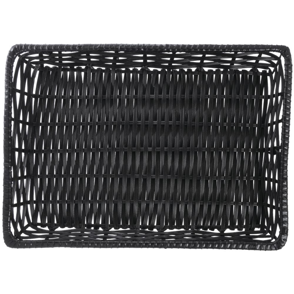 HUBERT Wicker Storage Basket Black Plastic - 13" L x 18" W x 2" H