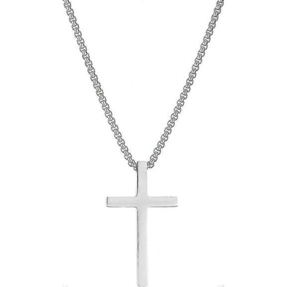 Gold/silver Cross Necklace Men's Chain With Cross Pendant Necklace Religious Jewellery For Men, Stainless Steel/bl