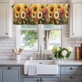 thumbnail image 2 of Abstract Red Yellow Sunflower Floral Window Valance Curtain Oil Painting Rod Pocket Short Curtain for Living Room, Bedroom & Kitchen Window Decor 54x18in, 2 of 8