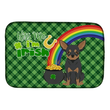 

Black and Tan Chihuahua St. Patrick s Day Dish Drying Mat 14 in x 21 in