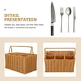 thumbnail image 2 of STRANDCHIC Rustic Woven Basket with Handle for Kitchen Silverware and Utensil Storage, 2 of 6