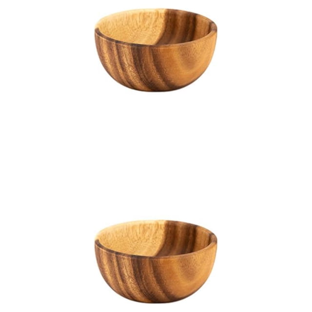 Toystoory Ensaladera Redonda Marrón Claro - Amplia Gama De Usos - Cuencos De Ecológicos Durables Y Fiables De 13 Cm 13cm 2Conjunto