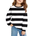 thumbnail image 3 of Tiijoy Toddler Girls Striped Sweatshirt Casual Crew Neck Pullover Long Sleeve Top, Sizes 3-10, 3 of 3