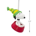 thumbnail image 5 of Hallmark Peanuts Snoopy Sledding in Dog Bowl Christmas Ornament, 5 of 6