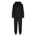 thumbnail image 4 of XFLWAM Womens Fuzzy Sherpa Fleece Pajamas Set Long Sleeve Hoodies Pajama Pants 2 Piece Outfits Loungewear Sleepwear Black XL, 4 of 6
