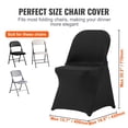 thumbnail image 3 of 100PCS Universal Stretch Spandex Chair Covers Folding Chair Protective Slipcovers for Wedding Holiday Banquet Party Celebration Dining(Black), 3 of 12