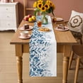 thumbnail image 2 of Blue Leaves Table Runner 90 Inches, Summer Botanical Bed Runner Dresser Scarves Tabletop for Indoor Outdoor Parties/Ceremony/Banquet, 13" x 90", 2 of 8