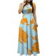 thumbnail image 2 of Puntoco Vestido Casual De Manga Corta Con Cuello Redondo Estampado Para Mujer Naranja Xl,Regalos Para Mujer Joven, 2 of 5