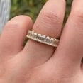 thumbnail image 4 of 3Ct Emerald Cut Simulated Diamond Women's Wedding Full Eternity Band Ring 14K Yellow Gold Plated Silver, 4 of 5