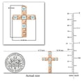 thumbnail image 3 of Dazzlingrock Collection Round Aquamarine 5 Stone Religious Cross Pushback Stud Earrings for Women (Color Blue, Clarity Moderately Included) in 10K Rose Gold, 3 of 4