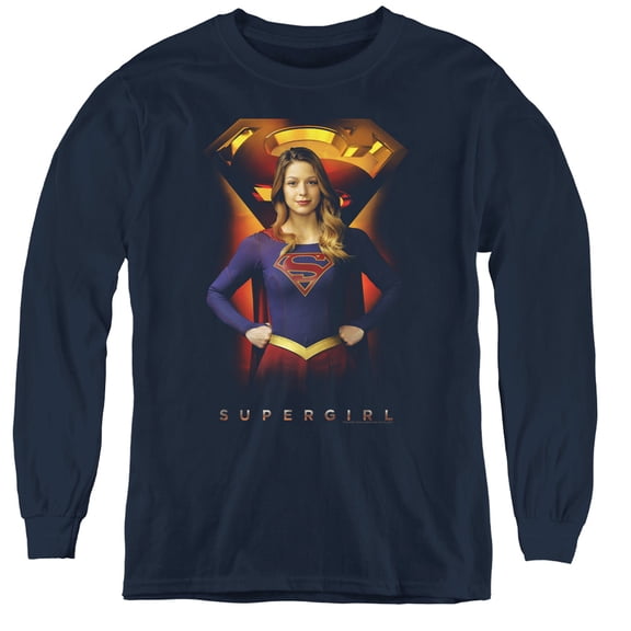 Supergirl - Standing Symbol - Youth Long Sleeve Shirt - Medium