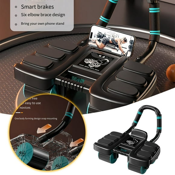 WIFKLSIIPG New Abdominal Wheel Automatic Lean Belly Exercise Abdominal Muscle Fitness Four Rounds of Six Elbow Support Abdominal Wheel