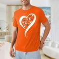 thumbnail image 2 of Zylanna Men's T-Shirts Tee, Short Sleeve Crew Neck Heart Print Summer Fashion Tops for Mens Orange, 2 of 6